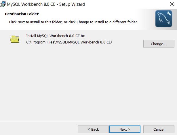 workbench installation wizard destination folder